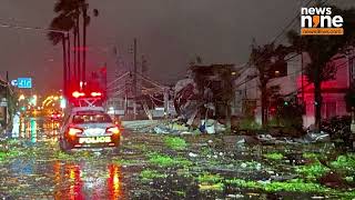 Buildings and Power Lines Damaged as Typhoon Shanshan Makes Landfall in Japan  News9 [upl. by Ettezzil]