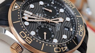 Omega Seamaster Diver 300m Chronograph Sedna Gold 44mm 21022445101001 [upl. by Aekin]