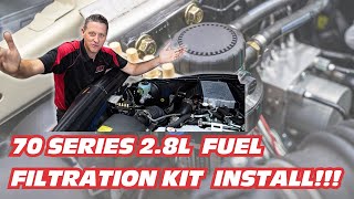 70 Series 28l 4 cylinder  Fuel Filtration kit Install  Protect your 4X4 [upl. by Kcirttap867]