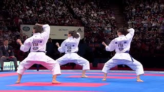 22 Karate Japan vs Italy Final Female Team Kata WKF World Karate Championships 2012 [upl. by Ellesirg]