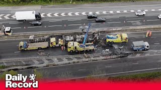 Lorry fire causes M25 closure and misery for thousands of drivers [upl. by Rola]