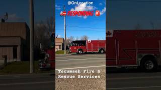 Arriving Vehicle Collision Tecumseh Fire Service E1  shorts firetruck firedepartment ontario [upl. by Leissam]