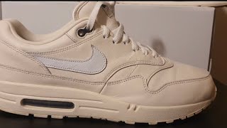 Nike air max 1 Nike by you Nike pale Ivory White custom by me nike support partnership nike [upl. by Ahtoelc]