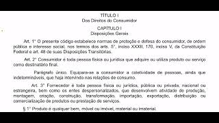 Código defesa do consumidor em áudio  Art 1 a 3  voz humana [upl. by Ahsiekan]