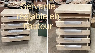 Comment fabriquer une servante d’atelier réglable en hauteur ÉPISODE 2 [upl. by Airetal]