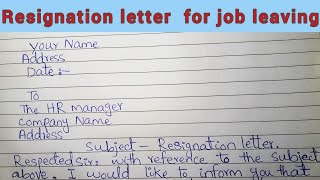 Resignation letter for job leaving  Resignation letter format resignationletterforjobleaving [upl. by Enicul]