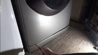 How to Tip 89  locate and remove the drain coin filter on a Hotpoint Aqualtis [upl. by Atinihc]