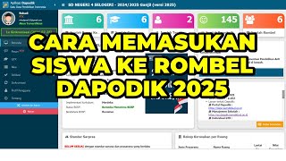 CARA MENGATASI INVALID PESERTA DIDIK BELUM MASUK ROMBEL DAN DATA ROMBEL KOSONG APLIKASI DAPODIK 2025 [upl. by Tucker]