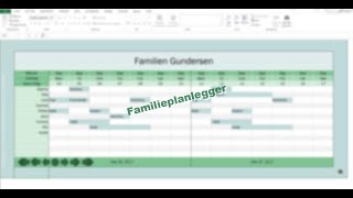 Excel på norsk Familie Aktivitetskalender Familieplanlegger [upl. by Sims]