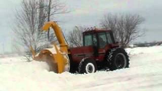 Blanchet snowblower with international 3488 [upl. by Ellesig]