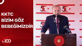 Cumhurbaşkanı Erdoğan Kuzey Kıbrıs Türk Cumhuriyeti’nde  TV100 Haber [upl. by Kowatch965]