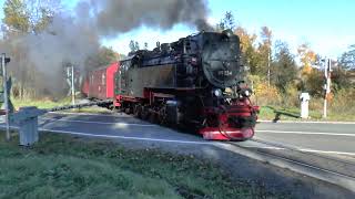 Brockenbahn  Dampfzug Ausfahrt Drei Annen Hohne Richtung Brocken [upl. by Oribella910]