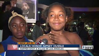 Rapper Nipsey Hussle mourned by Las Vegas community [upl. by Haelat590]