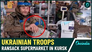 Kursk Shocking Video Shows Ukrainian Troops Looting Supermarket in Sudzha Watch Viral War Video [upl. by Gustave]