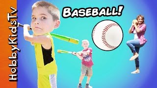 Family BASEBALL Day with HobbyKids [upl. by Rice595]