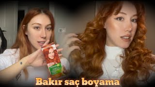 Evde bakır saç boyama  Garnier 740 Sultan bakırı  Sohbetli saç boyuyoruz 👩‍🦰 [upl. by Dunning870]