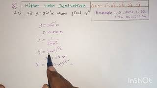 Class 11 Exercise 104 QNo 23 Higher order derivatives Nithish Maths 9843525224 [upl. by Notsgnal]