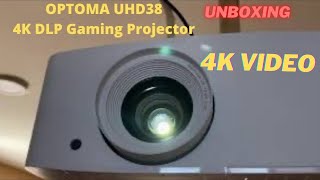 OPTOMA UHD38 True 4K DLP Gaming Projector  240Hz  3D Capable  Unboxing  HD Video Version [upl. by Newsom]