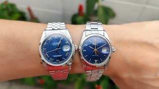 劳力士Rolex 36mm datejust 蓝 vs 劳力士Rolex 34mm oysterdate 蓝 [upl. by Rosabel61]