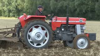 MASSEY FERGUSON 165 AND 135 TRACTORS CULTIVATING [upl. by Ayna]