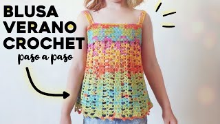 CÓMO TEJER BLUSA DE VERANO A CROCHET top  túnica  salida de baño a crochet  TUTORIAL PASO A PASO [upl. by Isherwood]