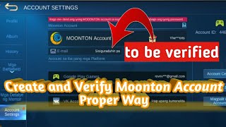 Create and Verify Moonton Account in Proper way in Mobile Legends 2020 [upl. by Oberg]