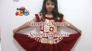 Boho Chic Dress Tutorial  Granny Square Spinning Dress  Crochet Tutorial [upl. by Edmanda]