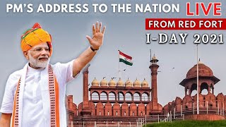 Indias 75th Independence Day Celebrations – PM’s address to the Nation  LIVE from the Red Fort [upl. by Kcirrej]