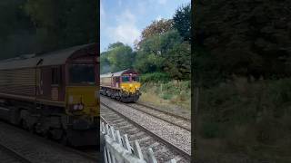 Train at Dronfield 20924 66111 heads north from Walsall at SPEED [upl. by Grant477]