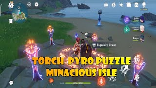 torch pyro puzzle minacious isle genshin impact [upl. by Neelrahc216]