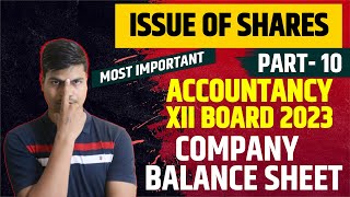 Extract of Company Balance sheet issue of shares CBSE class 12 Accounts Part 10 Concept amp Questions [upl. by Ateekram]