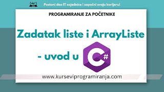 Programiranje za početnike  Uvod u C programski jezik  Lekcija 5  Zadatak Liste i ArrayListe [upl. by Pendleton401]