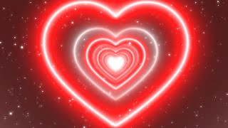 Heart Tunnel ❤️ Red Valentine Heart Background  Neon Heart Background Video Loop 4 Hours [upl. by Las]