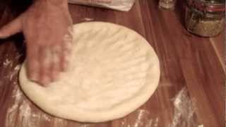 Pizza selbst gemachtPizzateigHefeteigFlammkuchenteigPizza Dough RecipePizza Grundrezept [upl. by Hurd240]