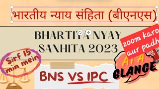 bns vs ipc  BHARTIYA NYAY SANHITA 2023 comparison table of bns and IPC chapter  NEW CRIMINAL LAW [upl. by Benita255]