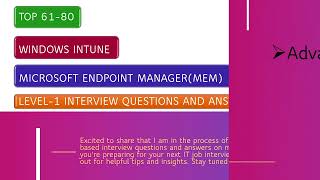 EntryLevel Intune Interview Questions and Answers  Microsoft Intune for Beginners Part7 [upl. by Ennaeirrac109]