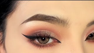 Korean Eyes makeup tutorial  Eyeshadow glitter eye makeup  Eyes makeup [upl. by Meares]