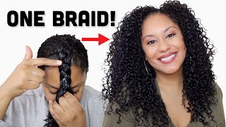 My OneBraid Overnight Method for Volume and Wild Curls ✨ [upl. by Joice]