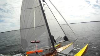 Strike 15 Trimaran Sailing in France  Starboard Tack [upl. by Engleman932]