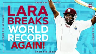 Brian Lara 400 v England  His Second World Record  Windies [upl. by Galvin245]