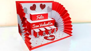 ✨Tarjeta POP UP para San Valentín🥰Valentines day Card making😍Tarjeta para el 14 de Febrero [upl. by Knut86]