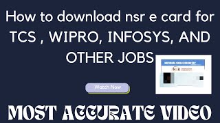 How to download nsr e card mobile based loginIT PIN based loginFOR TCS AND OTHER ORGANISATIONS [upl. by Alysia142]