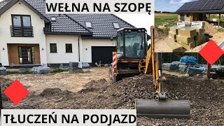 Podjazd z kostki brukowej i ocieplenie szopy wełną [upl. by Eaves]