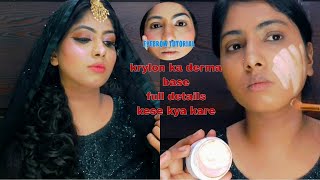 Step by Step Krylon derma base Makeup with Full details  how to use derma comflouge krylonderma ✨ [upl. by Nywloc]