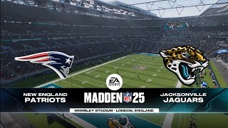 Wembley Stadium London  Madden NFL 25  New England Patriots vs Jacksonville Jaguars 2024 Week 7Sim [upl. by Aimehs]