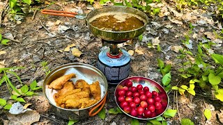 Catfish and WILD Sandhill Plums Catch amp Cook at a SECRET POND [upl. by Lelah]