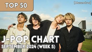 TOP 50 JPop Songs Chart  September 2024 Week 5  New Songs [upl. by Aerdnaeel]