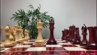 Grand Collection Signature Series Luxury Staunton Chess Pieces In African Padouk And Boxwood [upl. by Kataway]