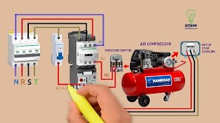 Air Compressor Automatically ONOFF Connection With Pressure Switch [upl. by Annyl]