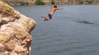 Cliff Jumping  Saguaro Lake AZ [upl. by Ibrad488]